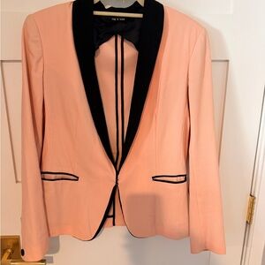 Rag & Bone Tuxedo Blazer Pink with Black Trim Size Small
